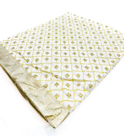 Silk based embroidered work with sequined work Rumala Sahib Double Set with Palkan