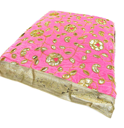 Pure and soft velvet based Gotta Patti work Rumala Sahib Double Set With Palkan