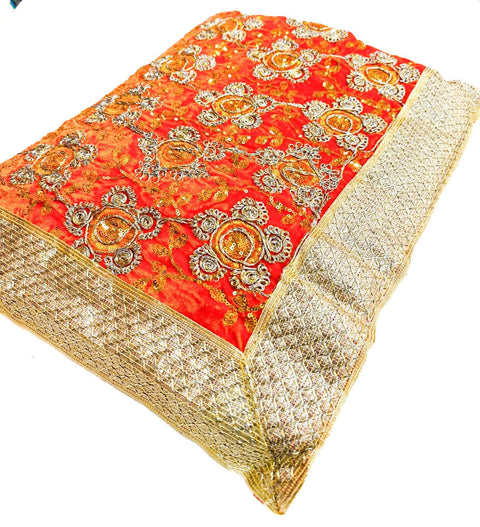 (Heavy Work)Velvet Based heavy embroidery jaal work Rumala Sahib Double Set With Palkan