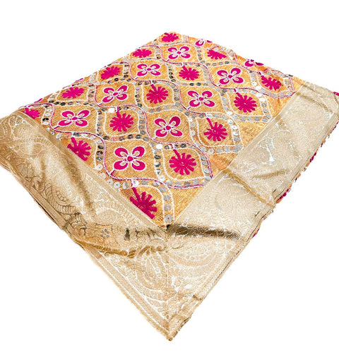 Silk Based heavy  Embroidered Work With Sequined Work Rumala Sahib Double Set With Palkan
