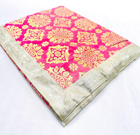 Brocade Silk Based Rumala Sahib Double Set With Palkan