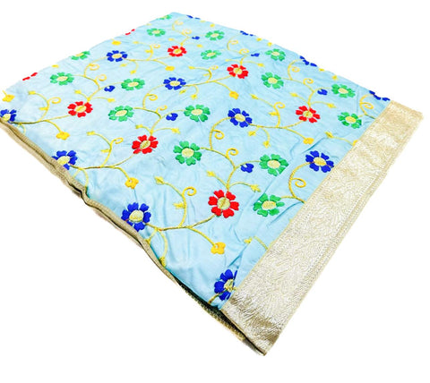 Silk Based beautiful embroidery work Rumala Sahib Double Set With Palkan