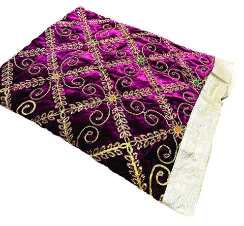 Velvet Based embroidery & Sequined work Rumala Sahib Double Set With Palkan