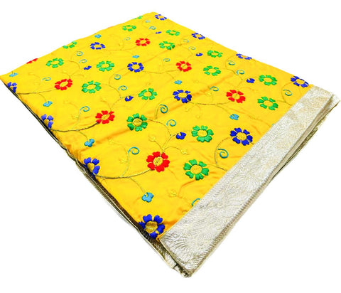 Silk Based beautiful embroidery work Rumala Sahib Double Set With Palkan