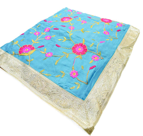 Silk Based beautiful embroidery work Rumala Sahib Double Set With Palkan