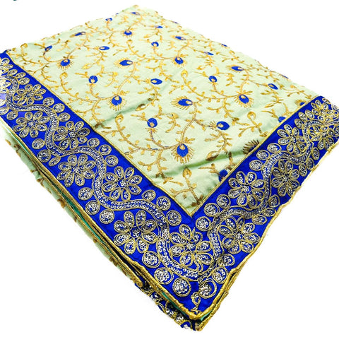 Silk based heavy  embroidery work Rumala Sahib Double Set With Palkan