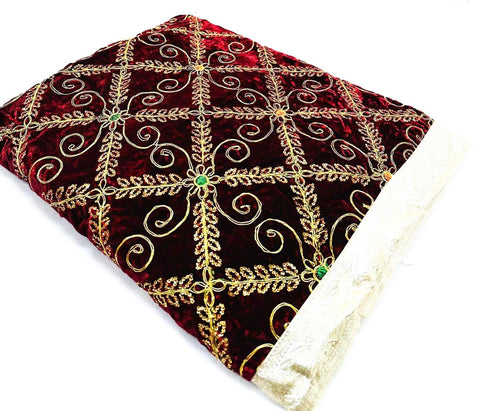 Velvet Based embroidery & Sequined work Rumala Sahib Double Set With Palkan