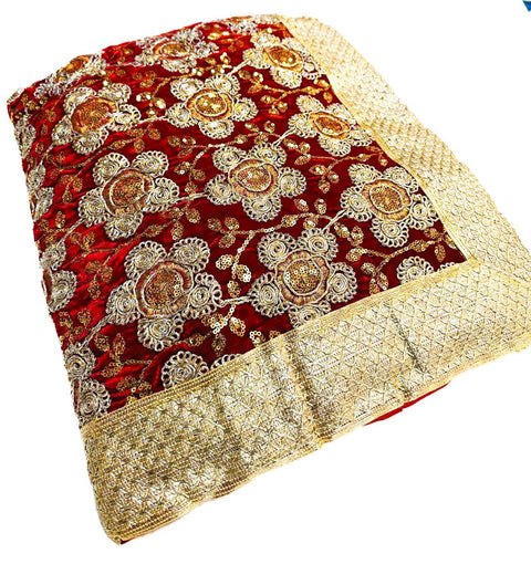 (Heavy Work)Velvet Based heavy embroidery jaal work Rumala Sahib Double Set With Palkan