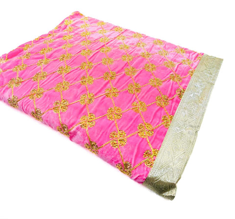 Velvet Based Embroidery & Sequined Work Rumala Sahib Double Set With Palkan