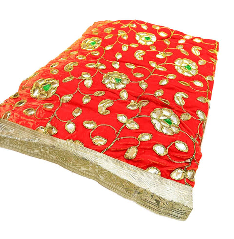 Pure and soft velvet based Gotta Patti work Rumala Sahib Double Set With Palkan