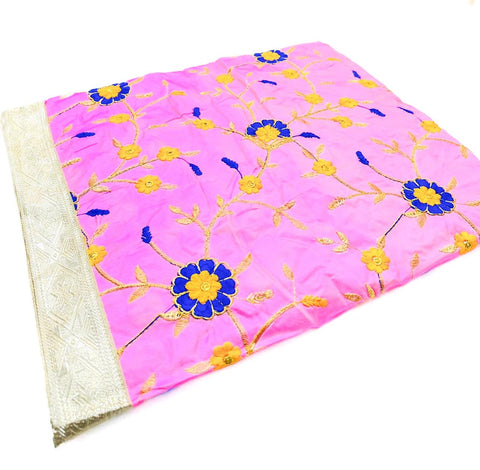 Silk Based beautiful embroidery work Rumala Sahib Double Set With Palkan