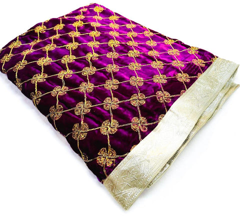 Velvet Based Embroidery & Sequined Work Rumala Sahib Double Set With Palkan
