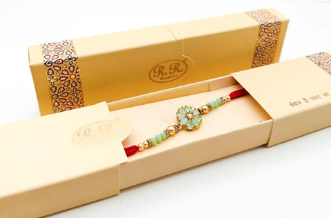 Beautiful Stone Studded Rakhi In Beautiful Box Packing