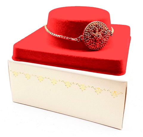 Bhai Bhabhi Pair Beautiful Kundan Stone Studded Rakhi In Beautiful Box Packing with (Rice, Chandan , Mishri, KumKum)