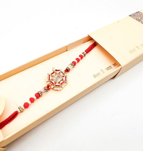 Beautiful Stone Studded Rakhi In Beautiful Box Packing