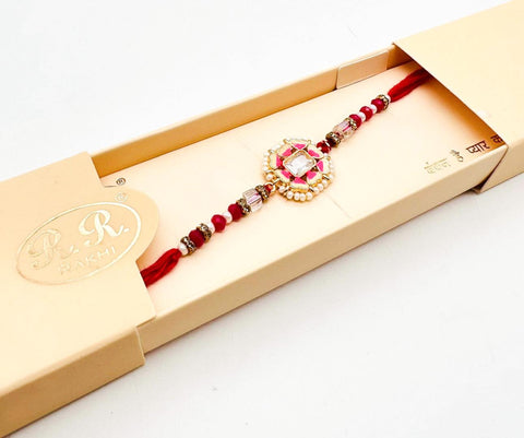 Beautiful Stone Studded Rakhi In Beautiful Box Packing