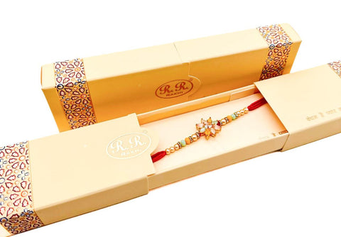 Beautiful Stone Studded Rakhi In Beautiful Box Packing