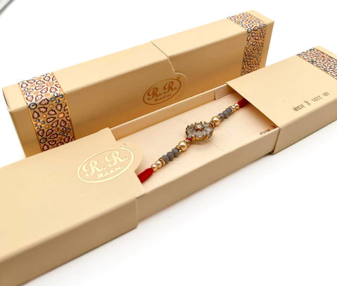 Beautiful Stone Studded Rakhi In Beautiful Box Packing