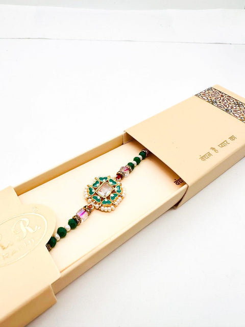 Beautiful Stone Studded Rakhi In Beautiful Box Packing