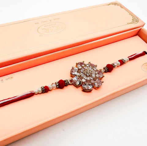 Beautiful AD Stone Studded Rakhi In Beautiful Box Packing