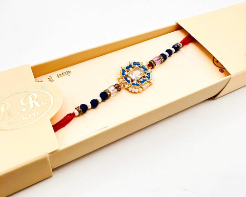 Beautiful Stone Studded Rakhi In Beautiful Box Packing