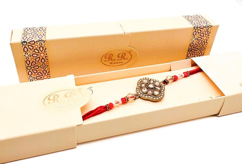 Beautiful Stone Studded Rakhi In Beautiful Box Packing