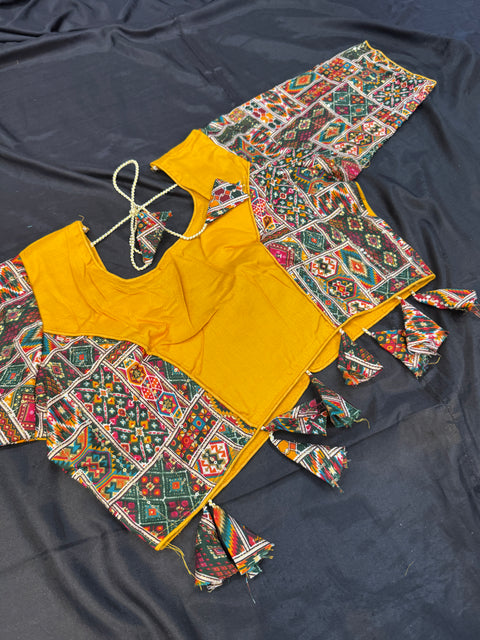 Size 44 and  can be altered up to size 46) Pure Rayon based full bigger flared Chaniya with beautiful blouse and printed Rayon Dupatta