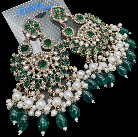 Kundan & pearl work stylish earrings