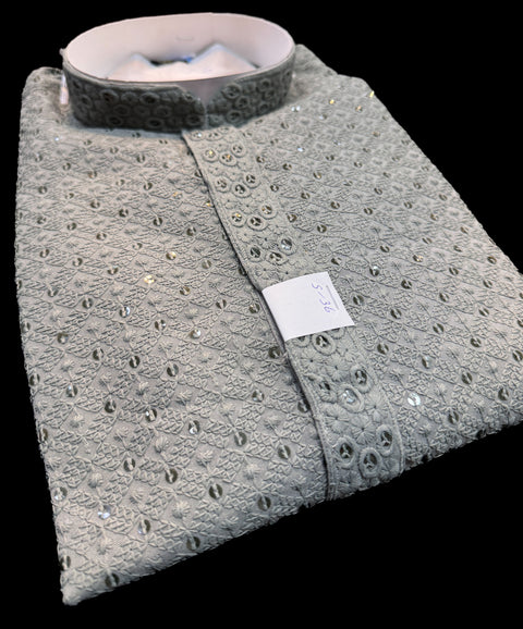 Pure and Soft Rayon based Heavy embroidery with sequined work designer Kurta with white Pajama