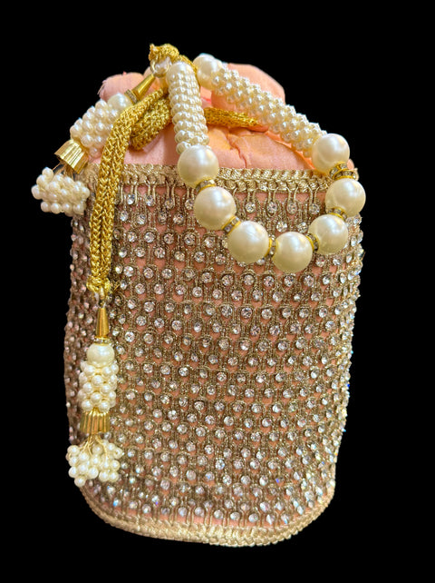 Embroidery with stones  work hand bag /potli bag