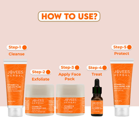 JOVEES VITAMIN C & HYALURONIC ACID GLOW & RADIANCE FACIAL KIT