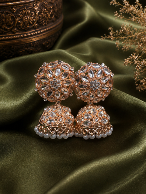Beautiful pearls with kundan work jhumka