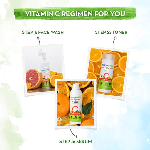 Mamaearth Vitamin C Skin Illuminate Face Serum for Radiant Skin | Helps Reduce Fine Lines & Wrinkles | Radiance Serum with Turmeric | Suits All Skin Types 30 g