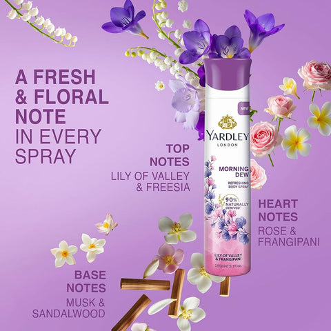 Yardley London Morning Dew Refreshing Deo For Women, 150ml