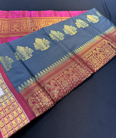 Art Silk Sarees with contrast Pallu and Blouse