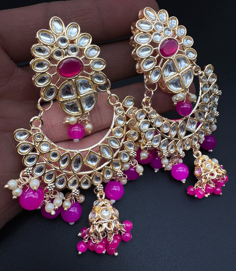 Kundan with beautiful pearls heavy look Earrings
