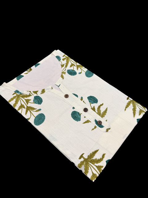 Pure Cotton based Printed short Kurti for girls /Ladies (Size 38 - length 28 inches, Size 42 ,46, 48 length -31 inches)sleeves 17 inch
