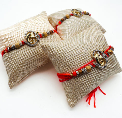 Beautiful Stone Studded Rakhi In Beautiful Cushioned Packing