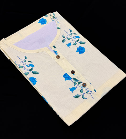 Pure Cotton based Printed short Kurti for girls /Ladies (Size 38 - length 28 inches, Size 42 ,46, 48 length -31 inches)sleeves 17 inch