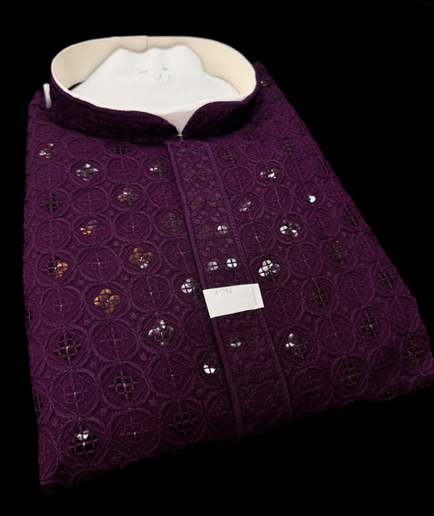 Pure Rayon Based Beautiful Embroidery Work At Front And Back With Sequins Work Designer Kurta & cream Pajama