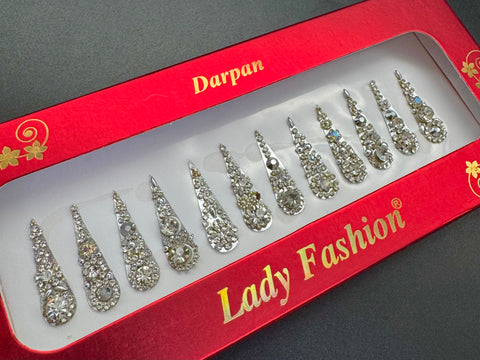 Silver stone Bindi with beautiful Stone work