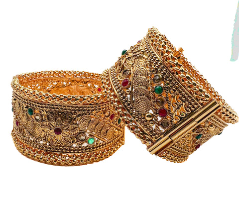 Gold plated Stone work beautiful designDesigner Kade (Openable , Screw Designed)