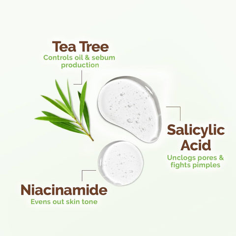 Mamaearth Tea Tree Pimple Control, Anti Acne Face Wash with Tea Tree & Salicylic for Oily & Acne-Prone Skin - 150 ml | Controls Oil to Prevent Pimples | Made Safe