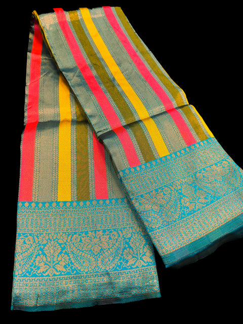 Soft Silk Saree with contrast beautiful pallu , border and blouse