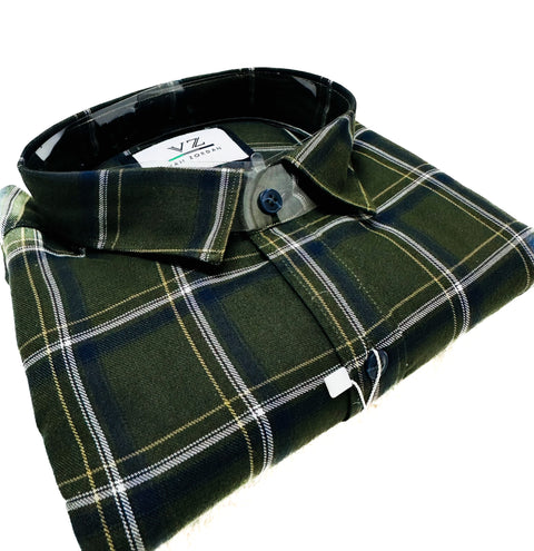 Cotton based beautiful mat look check Print Shirt