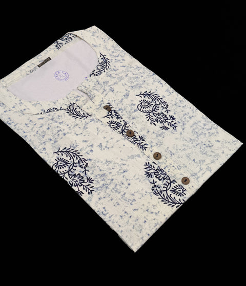 Pure Cotton based Printed short Kurti for girls /Ladies (Size 38 - length 28 inches, Size 42 ,46, 48 length -31 inches)sleeves 17 inch