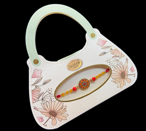 Meenakari work Beautiful Stone Work Rakhi in nice pack