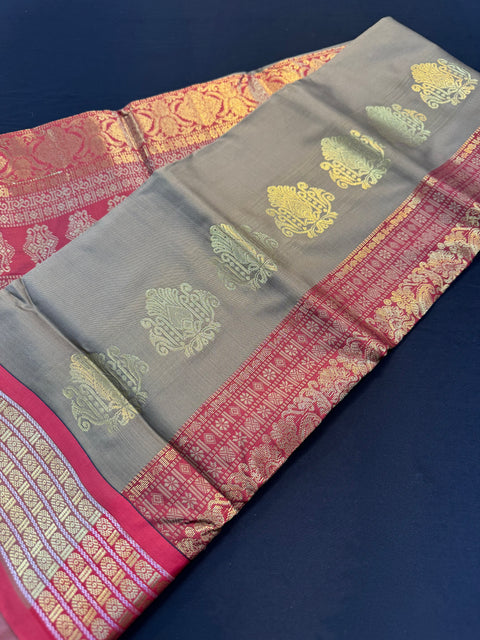 Art Silk Sarees with contrast Pallu and Blouse