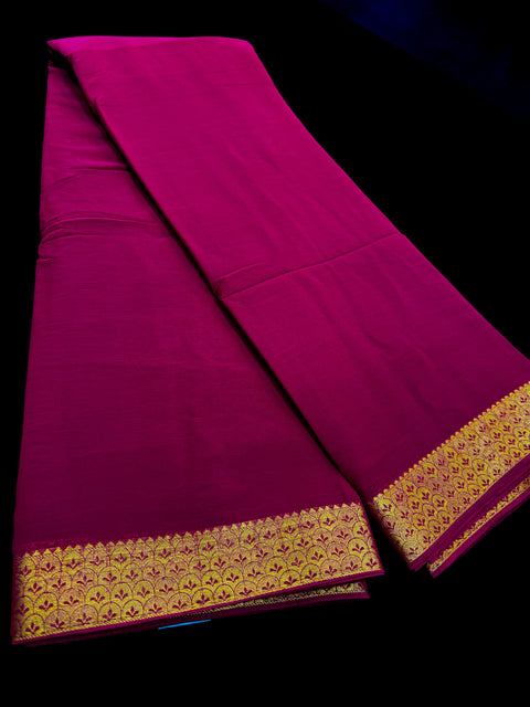 Very very soft pure chiffon georgette Beautiful zari border plain Saree