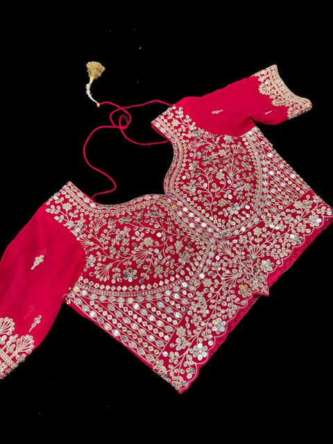Georgette based beautiful embroidery work blouse with sequins work all over lehnga and Georgette dupatta